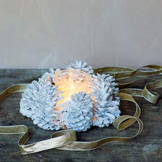 Graham and Green Small White Pine Cone Candle Holder
