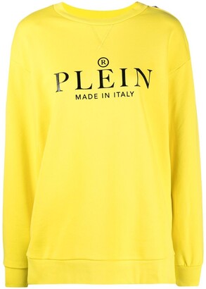 Philipp Plein Logo Print Cotton Sweatshirt