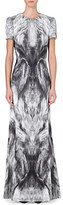 Thumbnail for your product : Alexander McQueen Fox-print satin gown