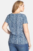 Thumbnail for your product : Lucky Brand Tie Front Floral Print Top (Plus Size)