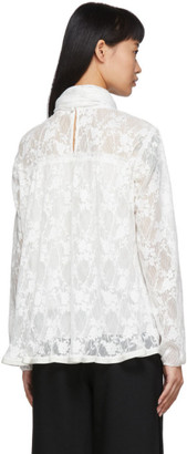 See by Chloe White Pleated Lace Blouse