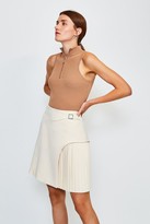 Thumbnail for your product : Karen Millen Buckle Detail Pleated Mini Skirt