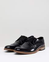 Thumbnail for your product : ASOS Design Wide Fit Brogue Shoes In Black Polish Leather
