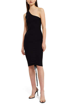 Alexander Wang T By One Shoulder Gathered Side Dress