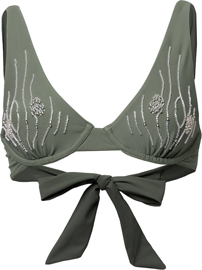 Raw Potential Green / Silver Oria Green Bikini Top