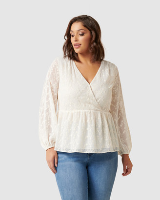 Forever New Curve - Women's Shirts & Blouses - Andrea Curve Embroidered Blouse - Size One Size, 18 at The Iconic