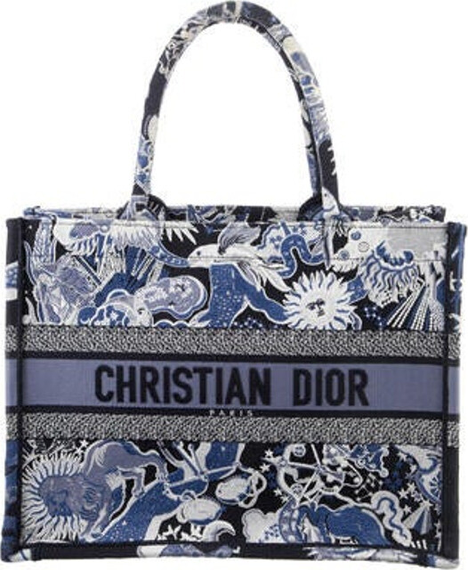 Christian Dior Book Tote Embroidered Canvas Large - ShopStyle
