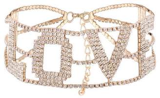 MengPa Women Fashion Punk Wide Collar Necklace Jewelry Drop Alloy Rhinestone Choker