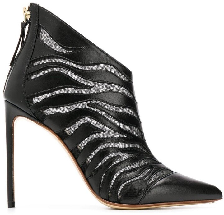 Mujer Zapatos de Botas de Botines Botines con tacón de 80mm Francesco Russo de Cuero de color Negro 