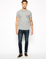 Thumbnail for your product : ASOS Polo With Contrast Pocket And Roll Sleeves