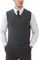 Thumbnail for your product : Kallspin Men's Big & Tall Wool Blend Knitted Gilets Sweater Relax Fit V Neck Vest Sleeveless Jumper (Black