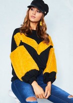 Thumbnail for your product : Ever New Nadine Black Contrast Mustard Faux Fur Sleeve Jumper