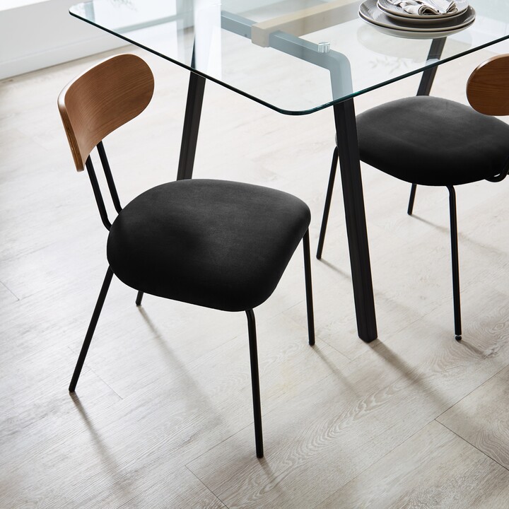 Dunelm Stannis Dining Chair, Velvet Black ShopStyle