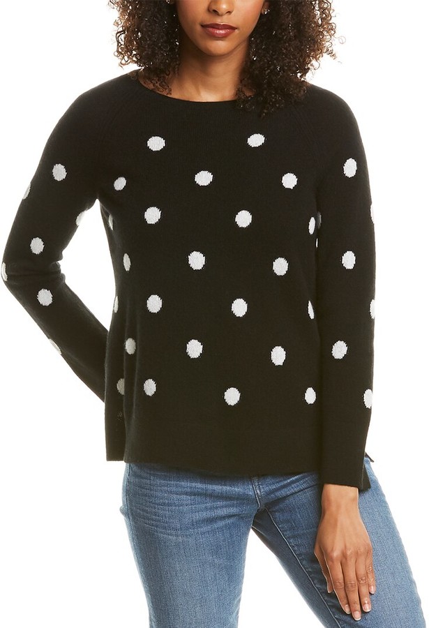 Hannah Rose Intarsia Dots Cashmere Sweater - ShopStyle