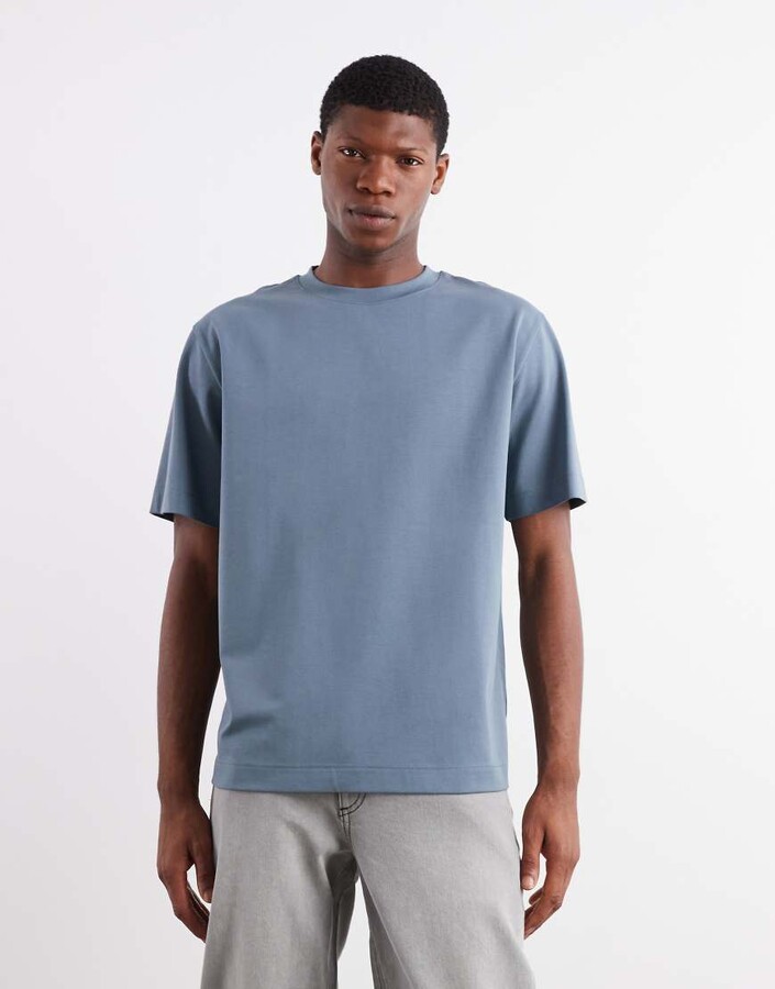 Arket heavyweight interlock jersey oversized T-shirt in blue