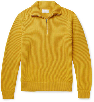 Mr P. Ribbed Merino Wool Half-Zip Sweater - ShopStyle