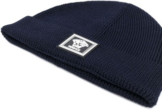 Versace Ribbed Knit Wool Beanie