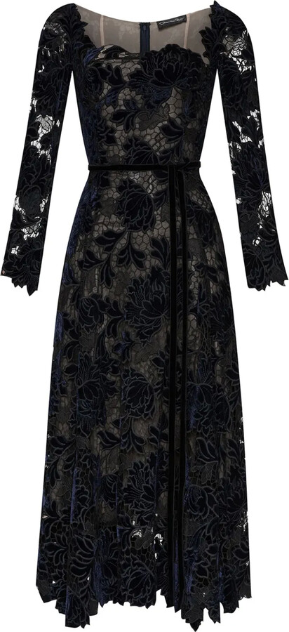 Peony Velvet guipure dress