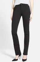 Thumbnail for your product : James Jeans High Rise Straight Leg Jeans (Black Ponte)