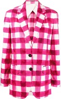 Thumbnail for your product : MSGM Brushed Gingham Print Blazer