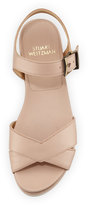 Thumbnail for your product : Stuart Weitzman Crosspath Platform Leather Sandal, Adobe