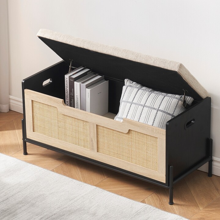 HiMISS Entryway Bench with Storage Organizer Coffee Table with Storage Chest Trunk Entryway Cabinet Storage Bench for Bedroom
