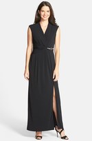 Thumbnail for your product : Ellen Tracy Embellished V-Neck Jersey Gown