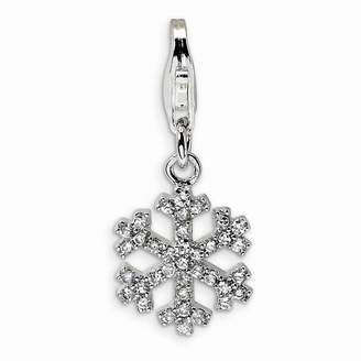 goldia Sterling Silver Synthetic Cz Snowflake W/lobster Clasp Charm