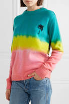 Thumbnail for your product : The Elder Statesman Oversized Tie-dyed Cashmere Sweater - Green