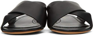 Mansur Gavriel Black Flat Crossover Sandals