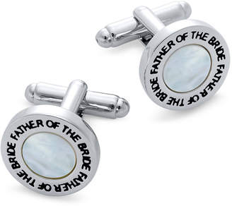 Mother of Pearl Sutton by Rhona Sutton Men's Silver-Tone Mother-of-Pearl Father-of-the-Bride Cufflinks