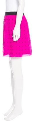 Robert Rodriguez Silk Stud-Embellished Skirt