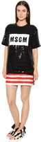 Thumbnail for your product : MSGM Logo Sequined Tulle T-Shirt