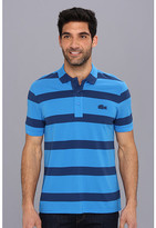 Thumbnail for your product : Lacoste Short Sleeve Wide Spaced Stripe Pique Polo w/ Contrasted Color Croc
