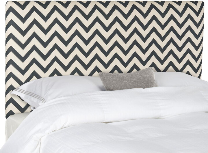 Safavieh Ziggy Chevron Stripes Upholstered Headboard, Queen, Navy/White Zig Zag