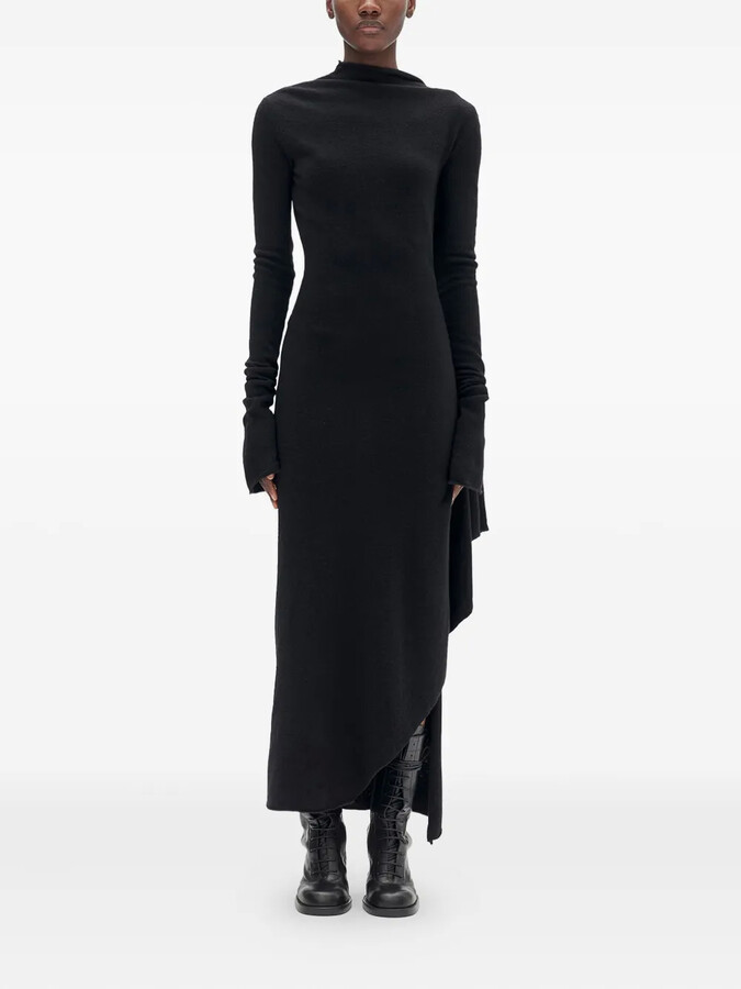 Ann Demeulemeester Wool High-Neck Dress