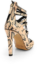 Thumbnail for your product : Derek Lam Fadia Strappy Snakeskin Heels