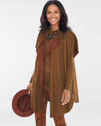 Two-Toned Reversible Faux-Suede Ruana