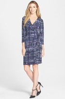 Thumbnail for your product : Anne Klein Abstract Plaid Faux Wrap Dress