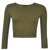 Thumbnail for your product : Essentials Womens Ladies Three Quarter Crop Top Long Sleeve
