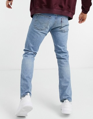 Levi's 501 original straight fit jeans in basil sand mid indigo light wash  - ShopStyle
