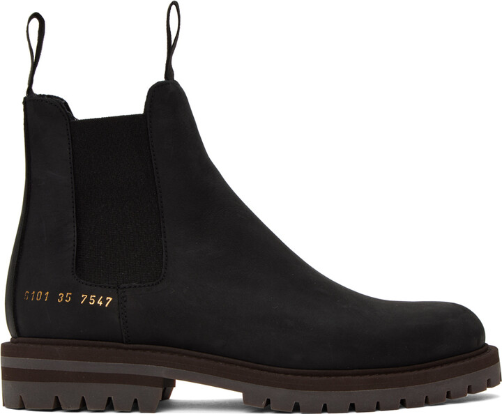 common projects black winter chelsea boots