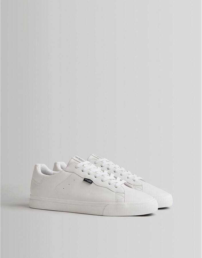 Bershka sneakers with platform sole in white - ShopStyle