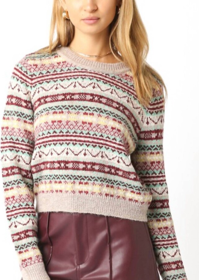 Olivaceous Switzerland Sweater In Fair Isle