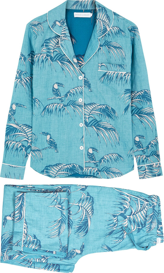 Desmond & Dempsey Bocas Printed Cotton Pyjama set