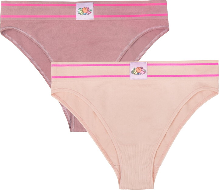 Fresh by Fruit of the Loom Juniors Riding High Seamless Bikini 2-Pack, Style FR132W, Sizes XS to 3XL