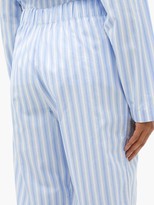 Thumbnail for your product : Tekla Striped Organic-cotton Pyjama Trousers - Blue Stripe