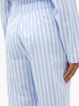 Tekla Striped Organic-cotton Pyjama Trousers - Blue Stripe