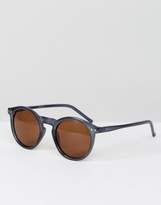 Thumbnail for your product : ASOS Round Sunglasses In Crystal Blue