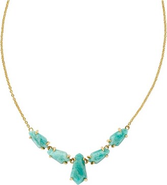 Havana Vintage Gold Statement Necklace in Variegated Turquoise